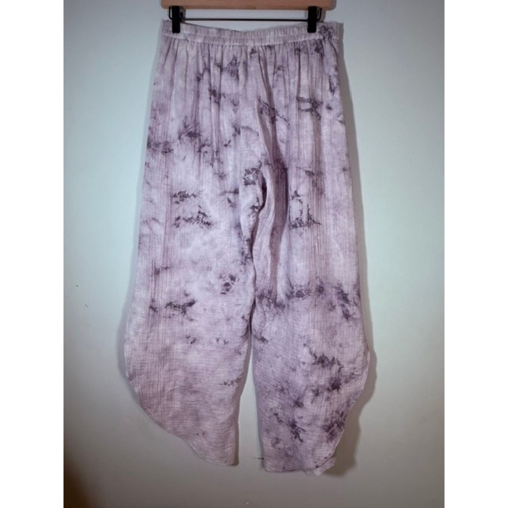 Drew NYC Harem Tulip Hem Pants M Tie Dye Lavender Gray Gauze Made in USA - Picture 5 of 8